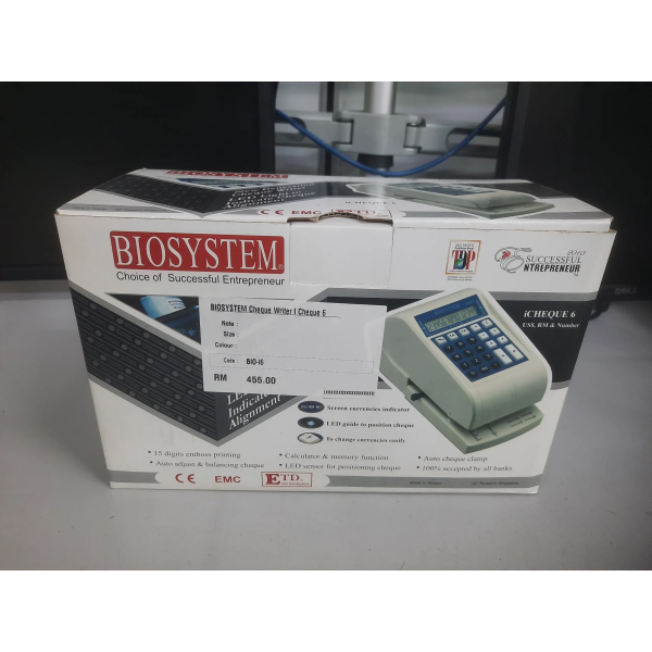 BIOSYSTEM Cheque Writer I Cheque 6