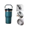 Custom 20OZ 30oz Straw Travel Tumbler Stainless Steel Vacuum Insulated Tumbler With Portable Handle