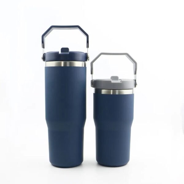 Custom 20OZ 30oz Straw Travel Tumbler Stainless Steel Vacuum Insulated Tumbler With Portable Handle