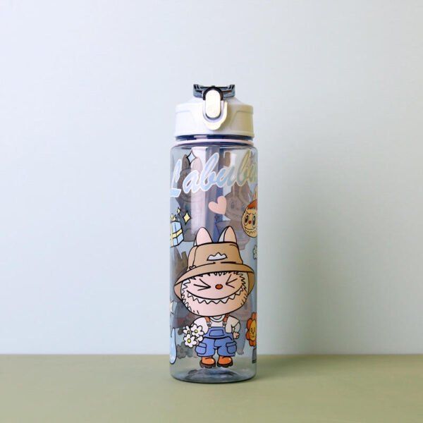 New Products 2025 Children's Cartoon Transparent Pop-up Lid Straw Water Cup Anti-drop Water Bottle Space Cup 750ml