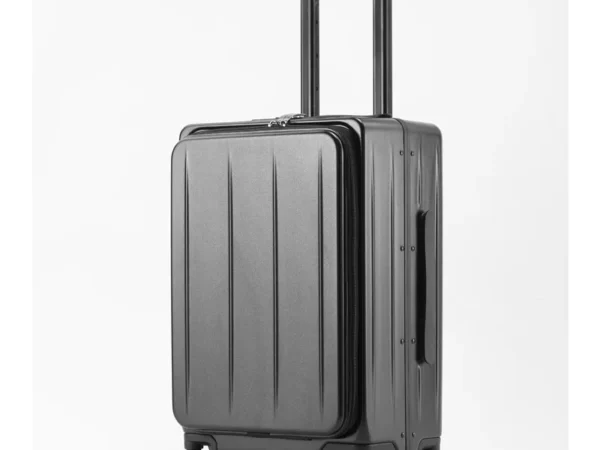 Newly 20-Inch Front-Opening Trolley Carry-On Suitcase Hard Shell Multifunctional Luggage USB Charging and Cup Holder Suitcase