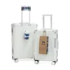 Lightweight Travel Luggage Set 20'' & 24'' Aluminum Frame PC Suitcase with Brake Wheels & Phone Holder