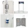Lightweight Travel Luggage Set 20'' & 24'' Aluminum Frame PC Suitcase with Brake Wheels & Phone Holder