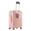20-inch Carry-on Zipper Luggage with Expandable Cup Holder and USB Charge Port Multifunctional Trolley Suitcase